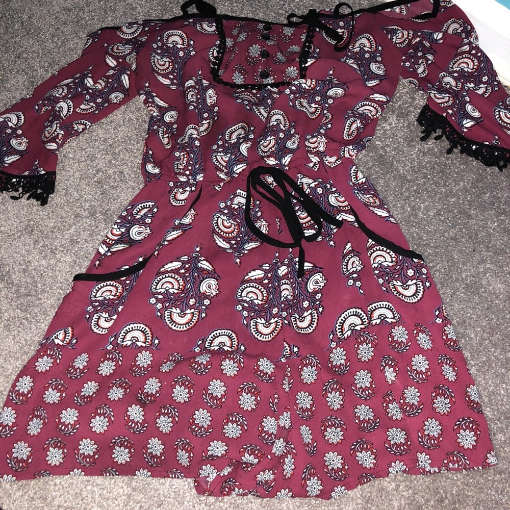 Half sleeve off shoulder burgundy romper